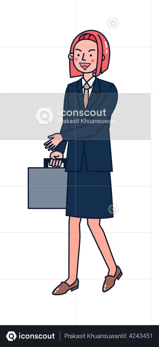 Business woman going to office  Illustration
