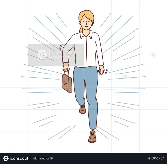 Business woman going to office  Illustration