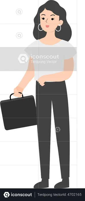 Business woman holding briefcase  Illustration
