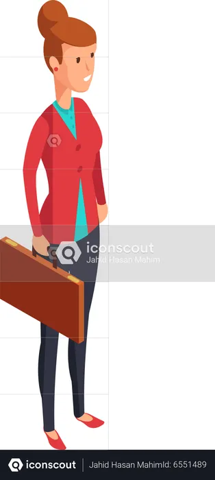 Business woman holding briefcase  Illustration