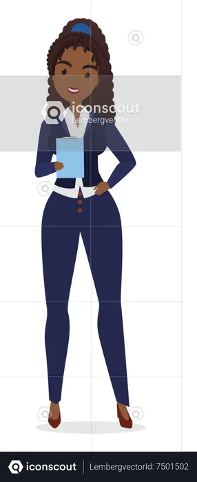 Business woman holding clipboard  Illustration