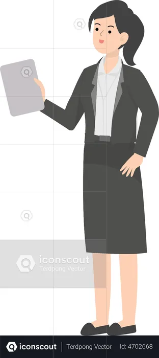 Business Woman Holding Diary  Illustration