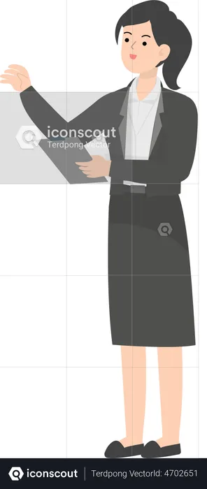 Business Woman Holding Diary  Illustration