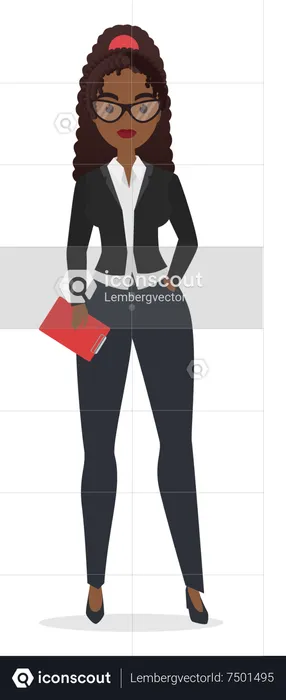 Business woman holding file  Illustration