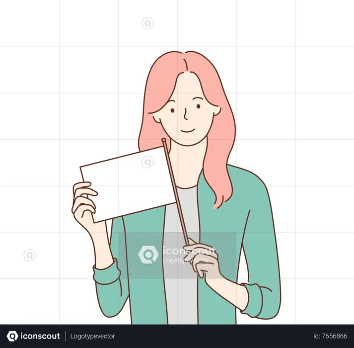 Business woman holding white flag  Illustration