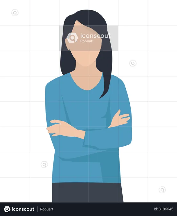 Business woman in blue clothes  Illustration