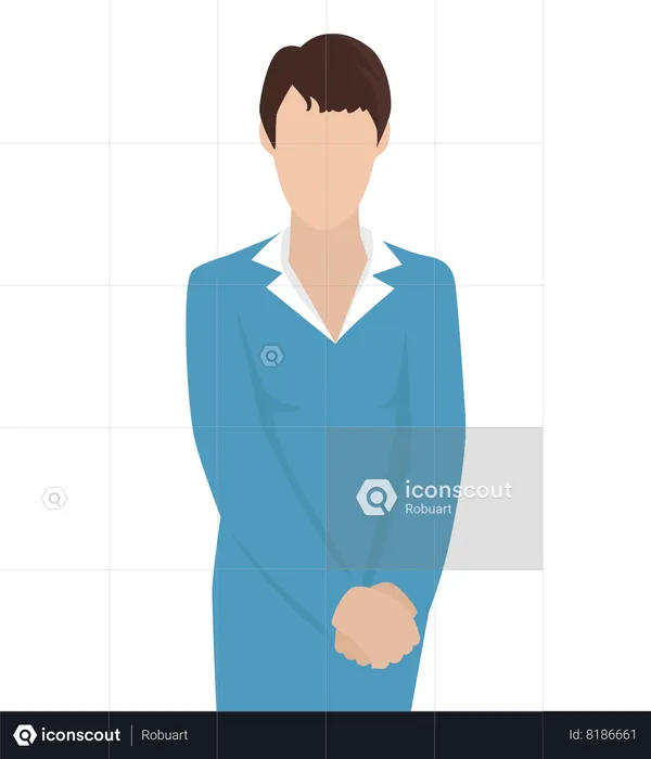 Business woman in blue suit  Illustration