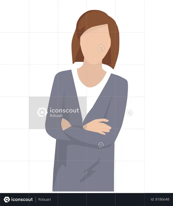 Business woman in gray suit  Illustration