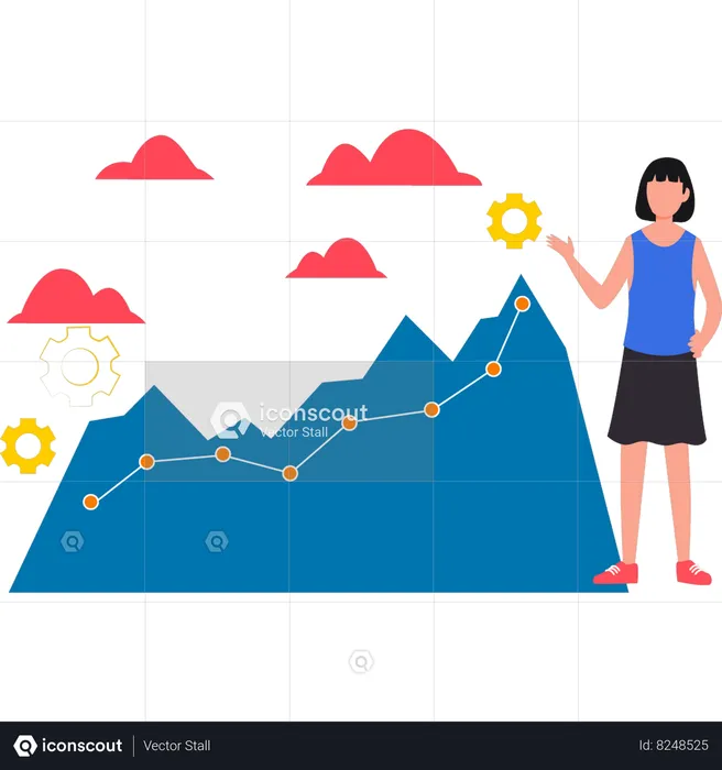 Business woman is doing web monitoring  Illustration