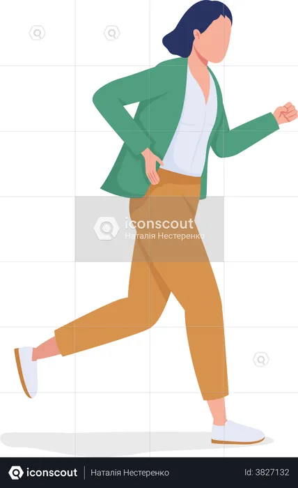 Business woman late for work  Illustration