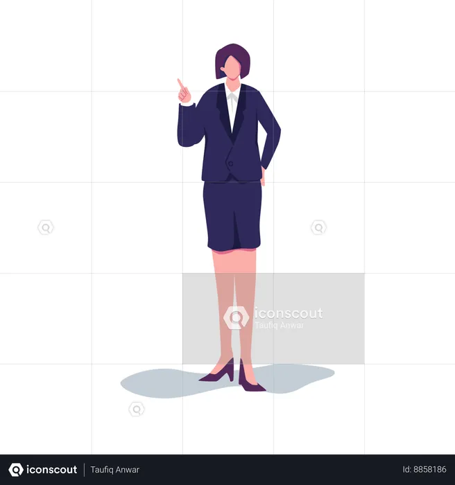 Business woman pointing finger up  Illustration