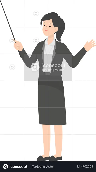 Best Business Woman Presenting Illustration download in PNG & Vector format