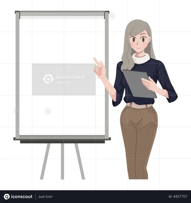 Business Woman presenting something  Illustration