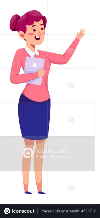 Business Woman presenting something  Illustration