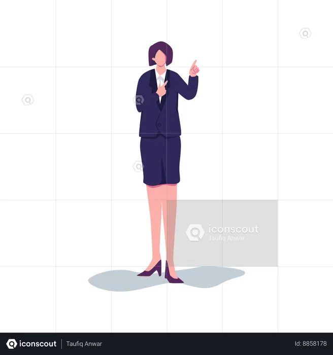 Business woman showing something  Illustration