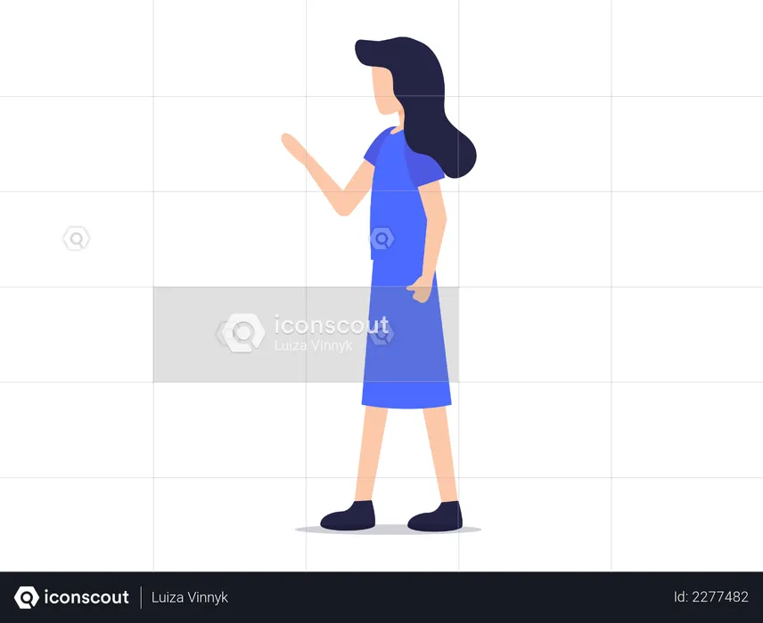 Business Woman Showing something  Illustration