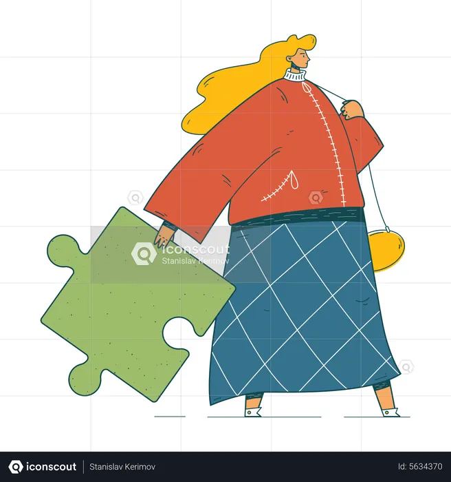 Business woman solving problem  Illustration