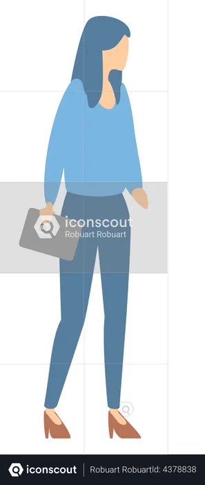 Business woman standing with tablet  Illustration