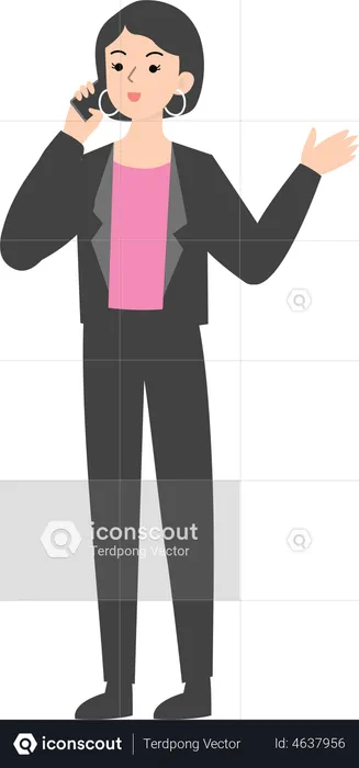 Business woman talking on mobile  Illustration