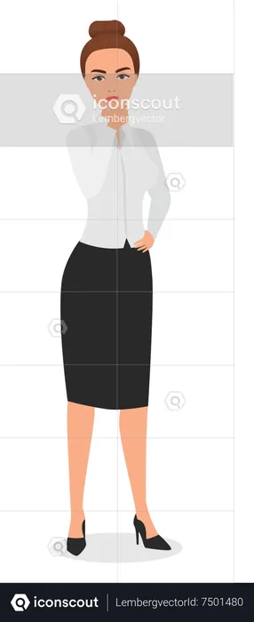 Business woman thinking  Illustration