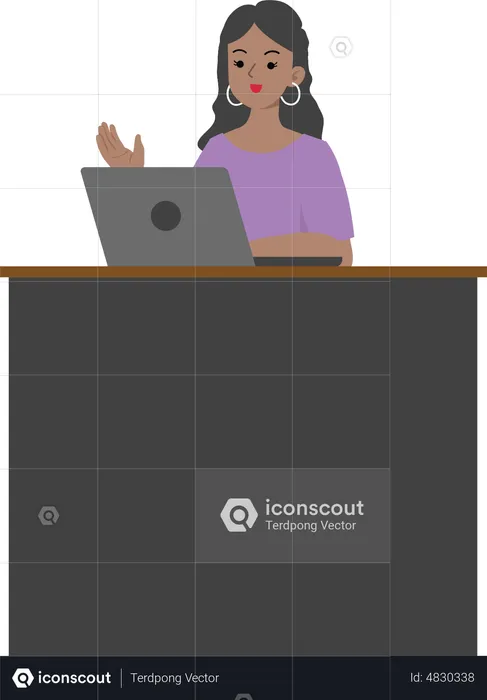 Business woman using laptop  Illustration