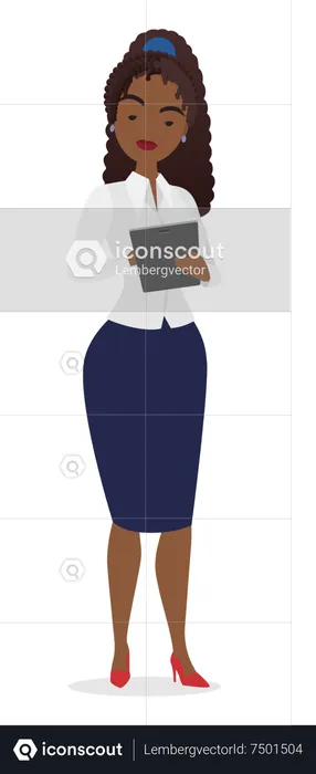 Business woman using tablet  Illustration