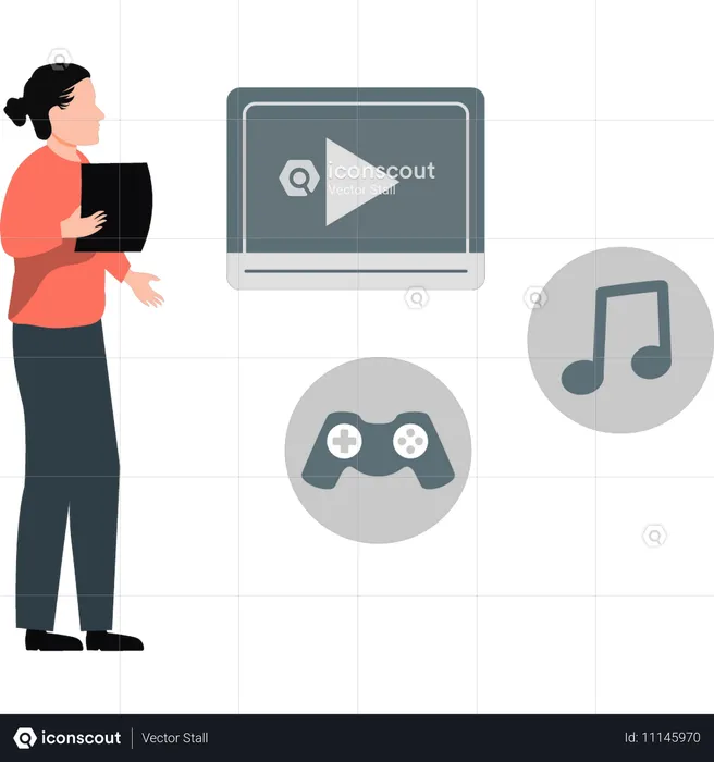 Business woman viewing nft platform  Illustration