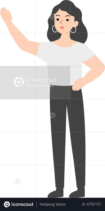 Business woman waiving hand  Illustration