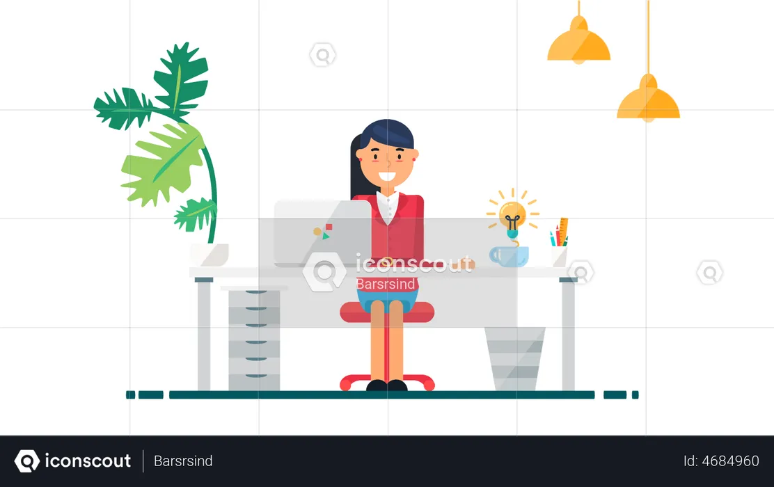 Business woman with idea  Illustration