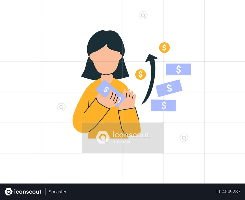 Business woman with investment growth  Illustration