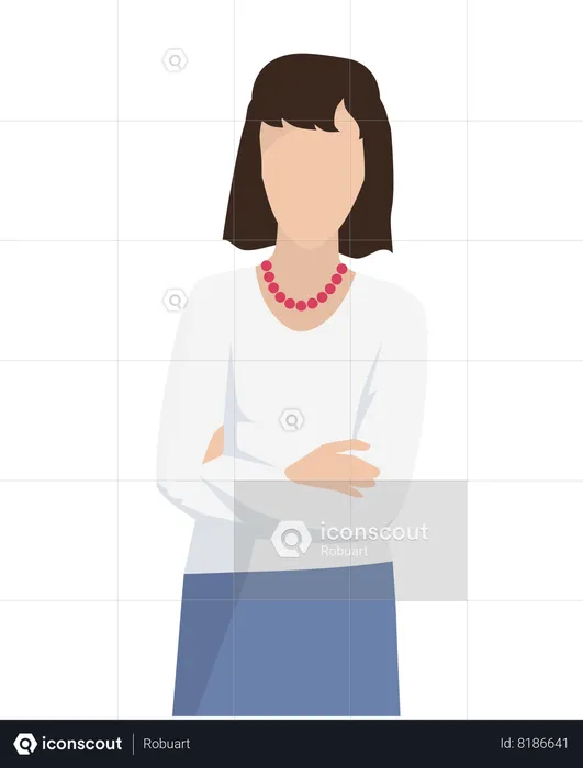 Business Woman with Red Necklace  Illustration