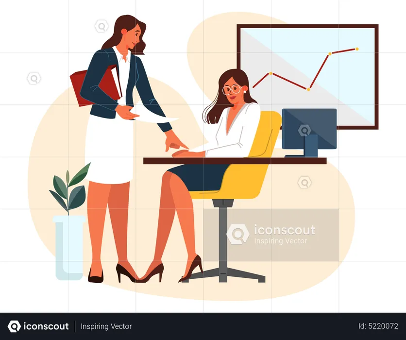 Business women doing discussion  Illustration