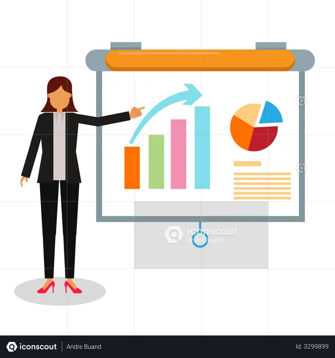 Business women giving a presentation  Illustration