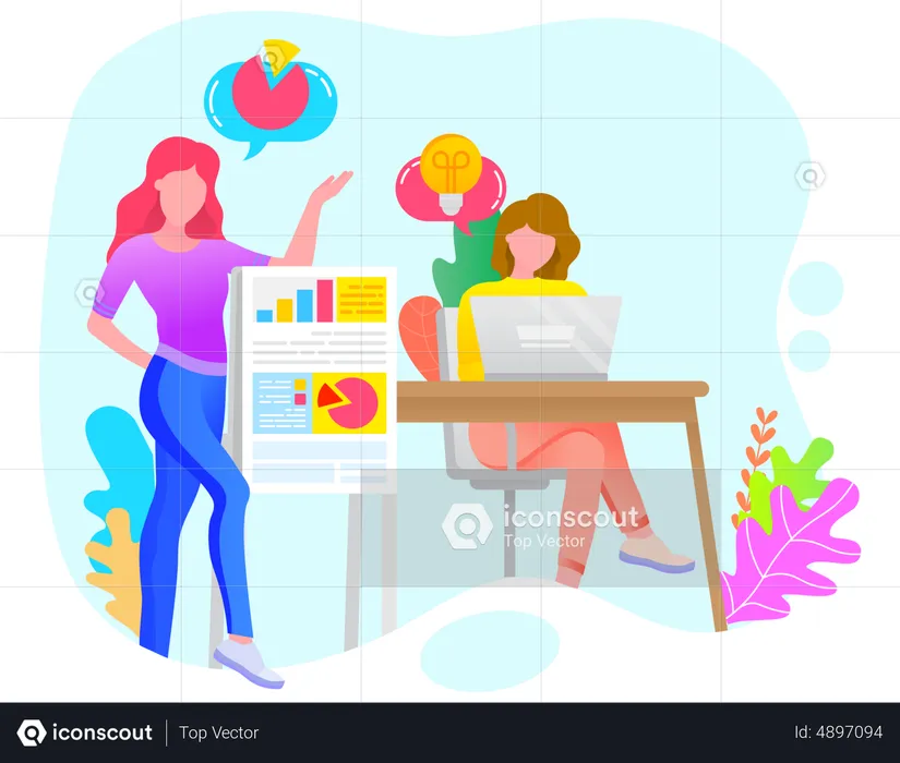 Business women working together  Illustration