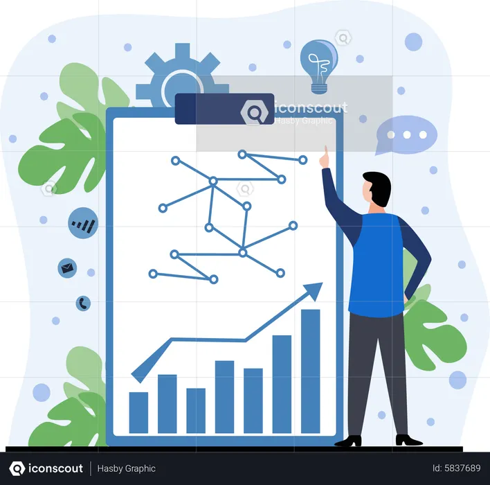 Business workflow management  Illustration