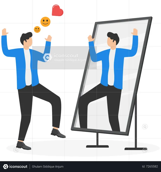Businessman accepting self  Illustration