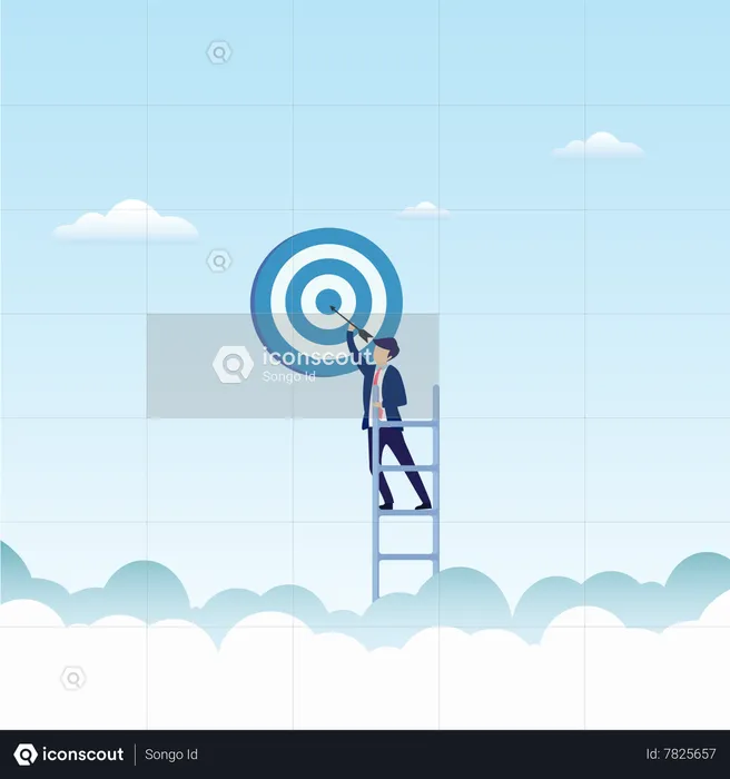 Businessman achieve target  Illustration