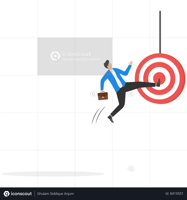 Businessman achieved his target  Illustration