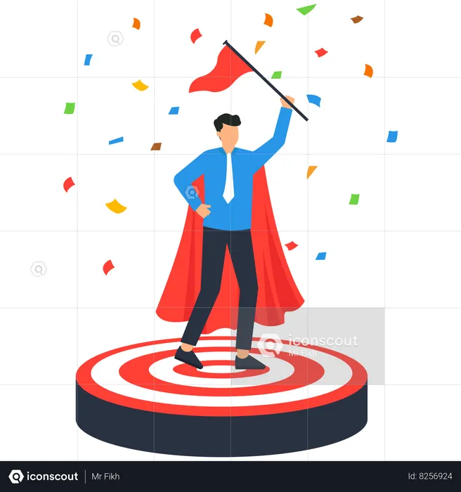 Businessman achieved his target  Illustration