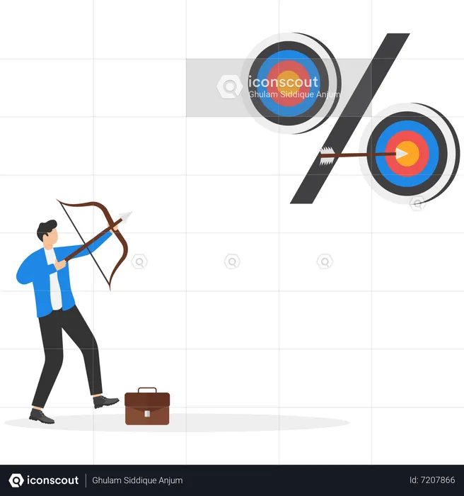 Businessman achieving business goals  Illustration