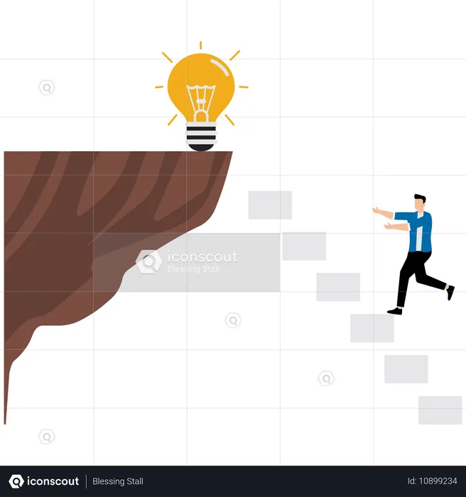 Businessman achieving business idea  Illustration