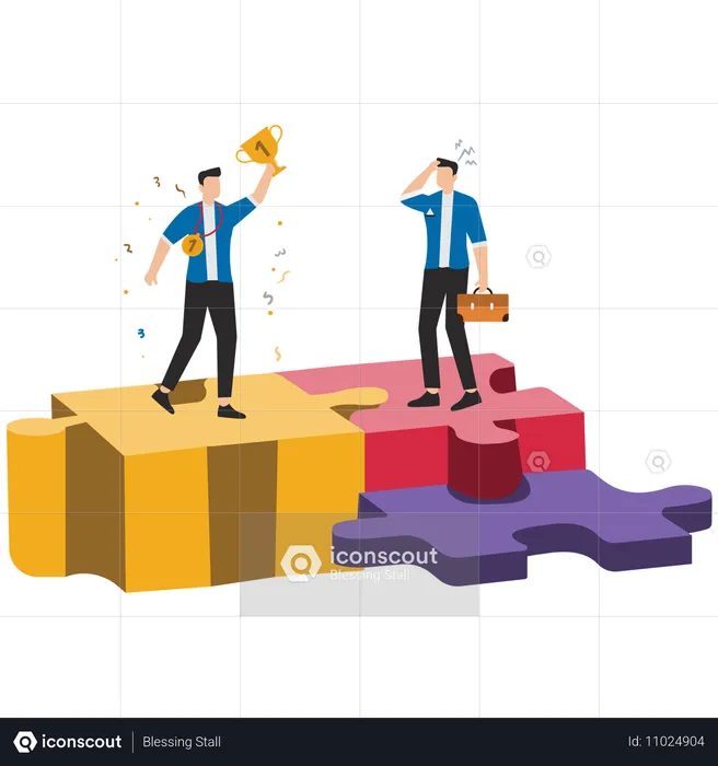 Businessman achieving business reward  Illustration