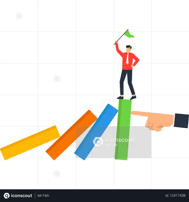 Businessman achieving business success  Illustration