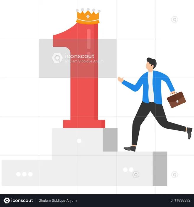 Businessman achieving business target  Illustration