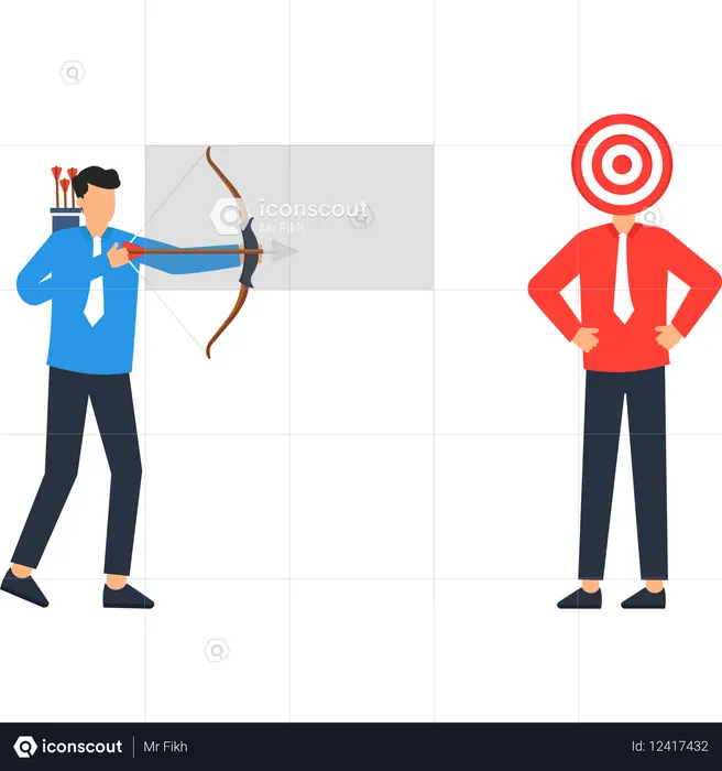 Businessman achieving business target  Illustration