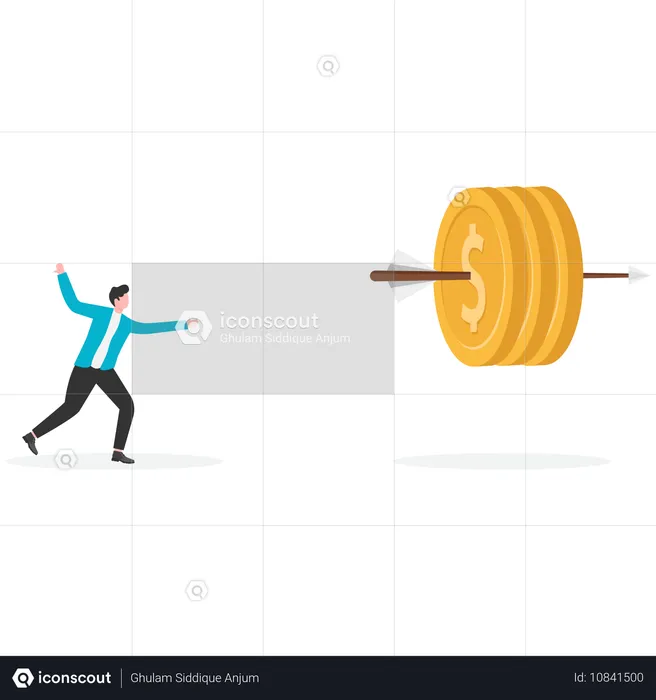 Businessman achieving financial target  Illustration