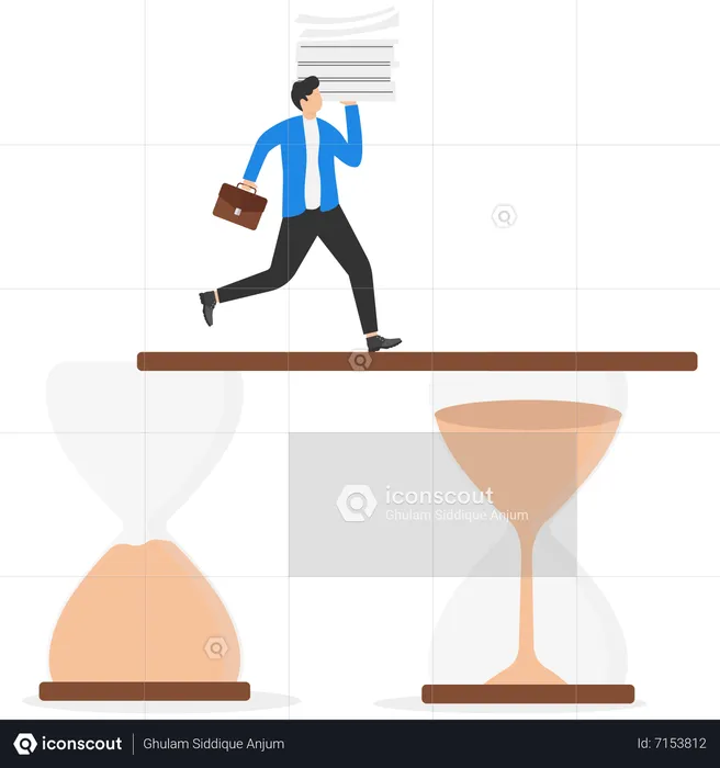Businessman adjusting time according to workload  Illustration