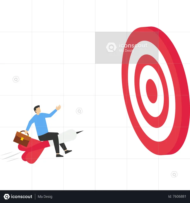 Businessman aim to hit bullseye  Illustration