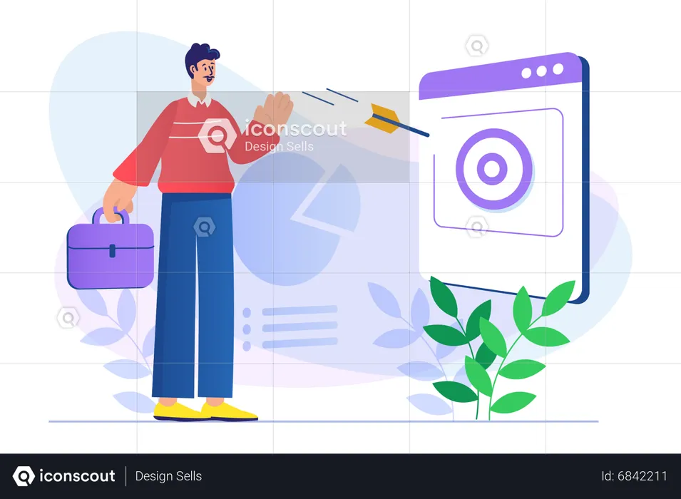 Businessman aim towards target  Illustration