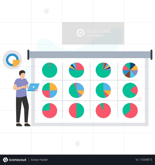 Businessman analysing financial market  Illustration